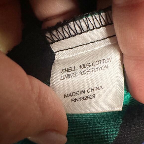 Tularosa Otis Black Multi Plaid Cropped Plunge Neckline Top women’s size small - Picture 7 of 14